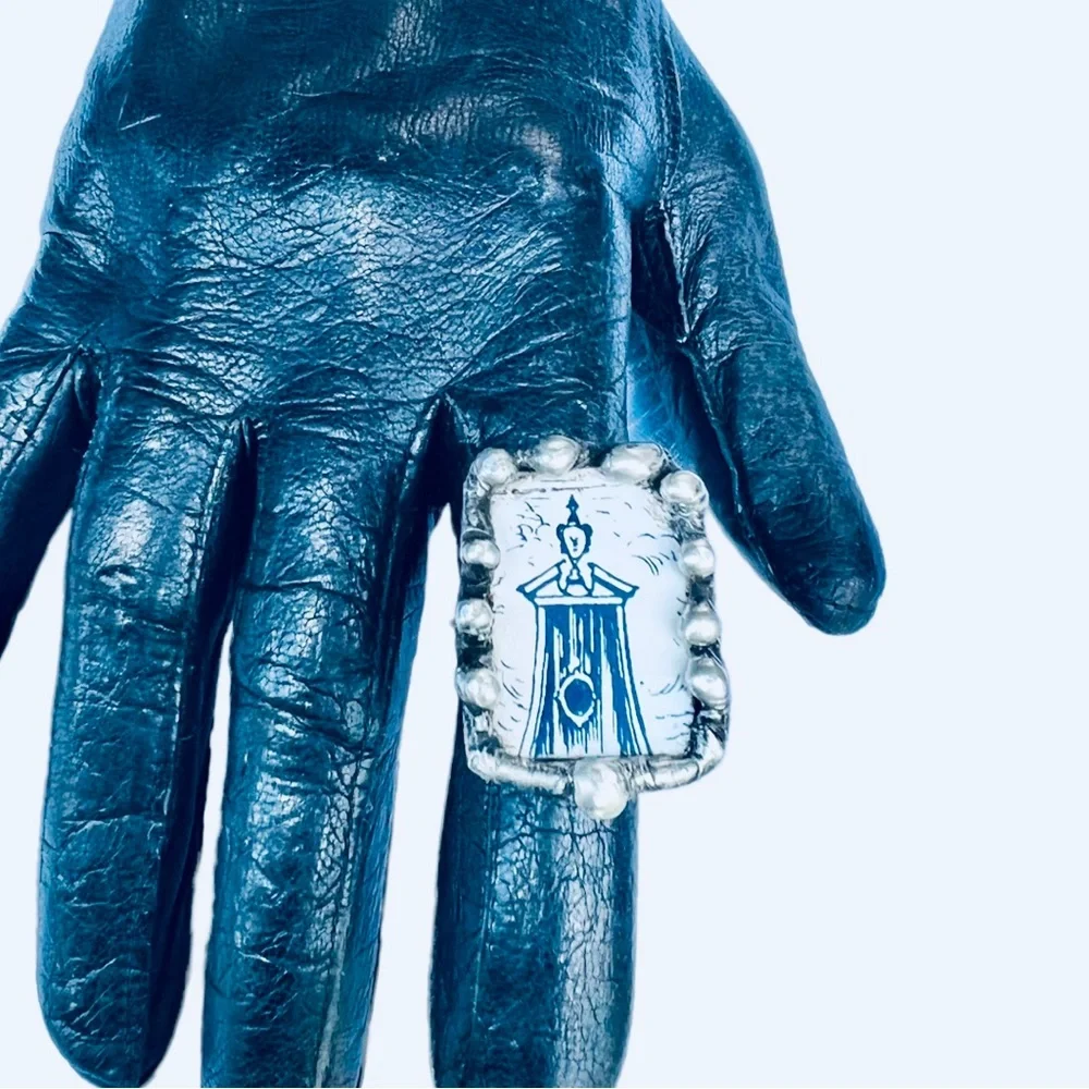 Broken China Rings Artisan Crafted Made from Fragments of Your family’s heirloom - Picture 12 of 17